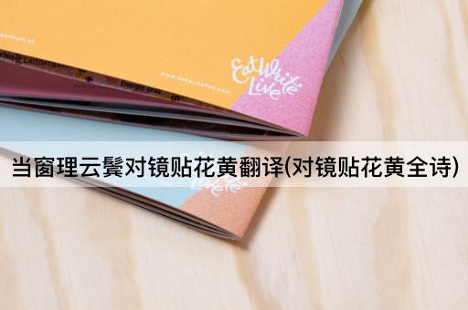 当窗理云鬓对镜贴花黄翻译(对镜贴花黄全诗)