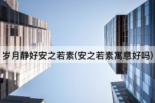 岁月静好安之若素(安之若素寓意好吗)