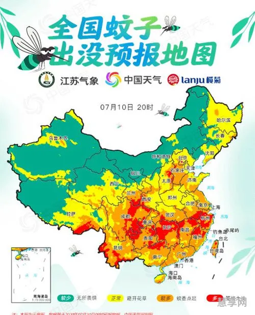 全国蚊子预报地图(景洪蚊子红色预警)