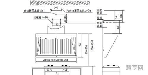 抽油烟机尺寸(油烟机高度标准尺寸图)