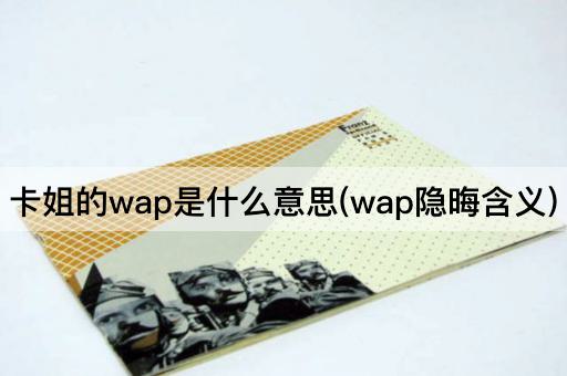 卡姐的wap是什么意思(wap隐晦含义)