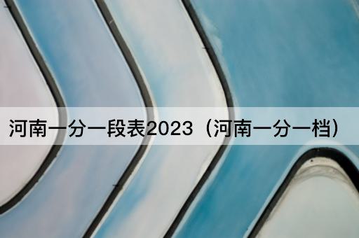 河南一分一段表2023（河南一分一档）