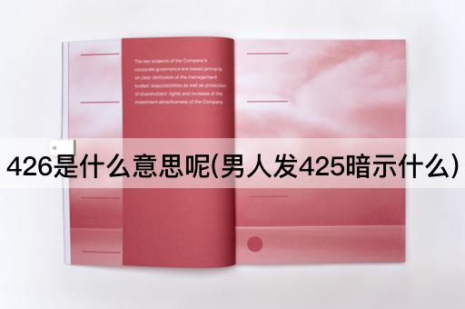 426是什么意思呢(男人发425暗示什么)