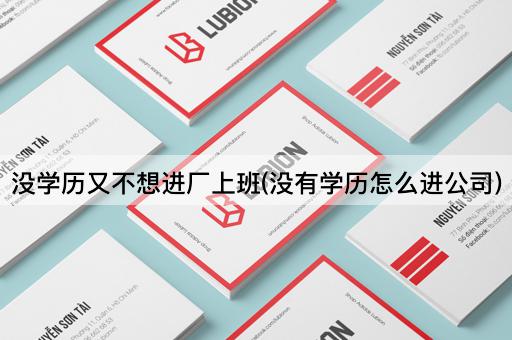 没学历又不想进厂上班(没有学历怎么进公司)