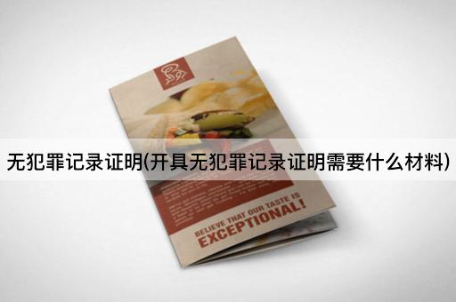 无犯罪记录证明(开具无犯罪记录证明需要什么材料)