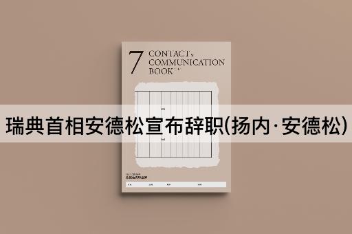 瑞典首相安德松宣布辞职(扬内·安德松)