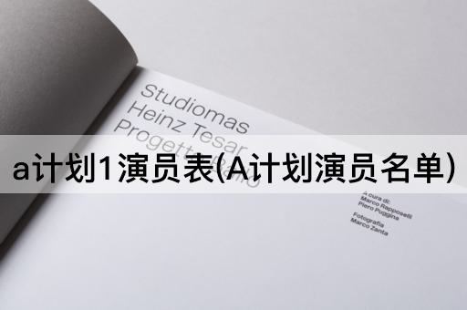 a计划1演员表(A计划演员名单)