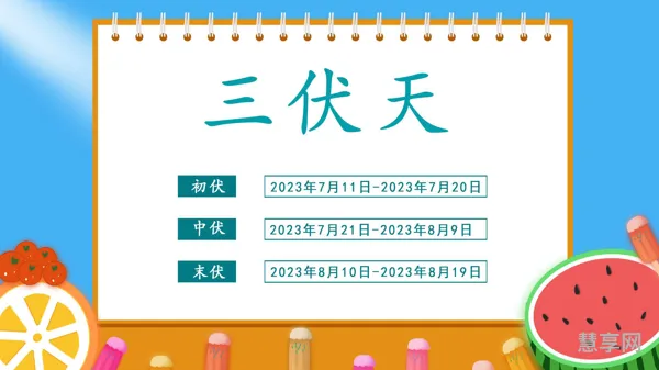 2023年三伏天从什么时候开始(2023年节气日历表)